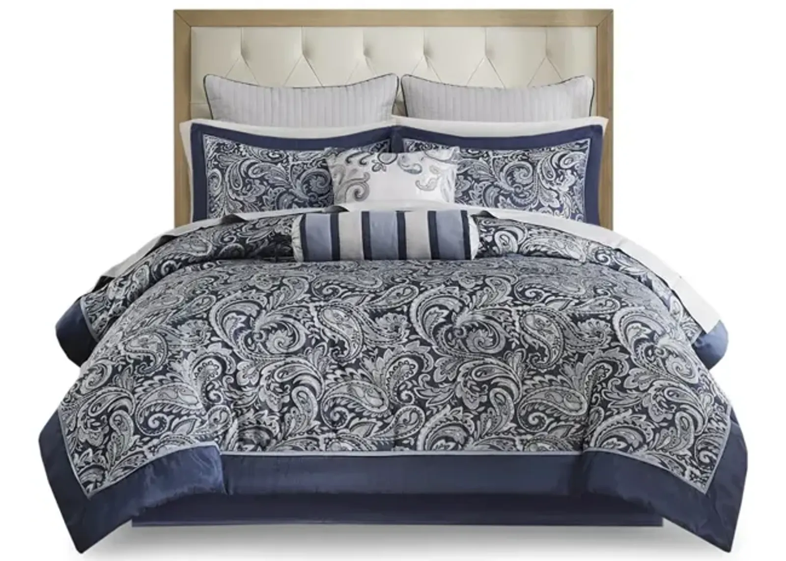 Gracie Mills Thornton Supreme Comfort: 12-Piece Comforter Ensemble with Cotton Bed Sheets