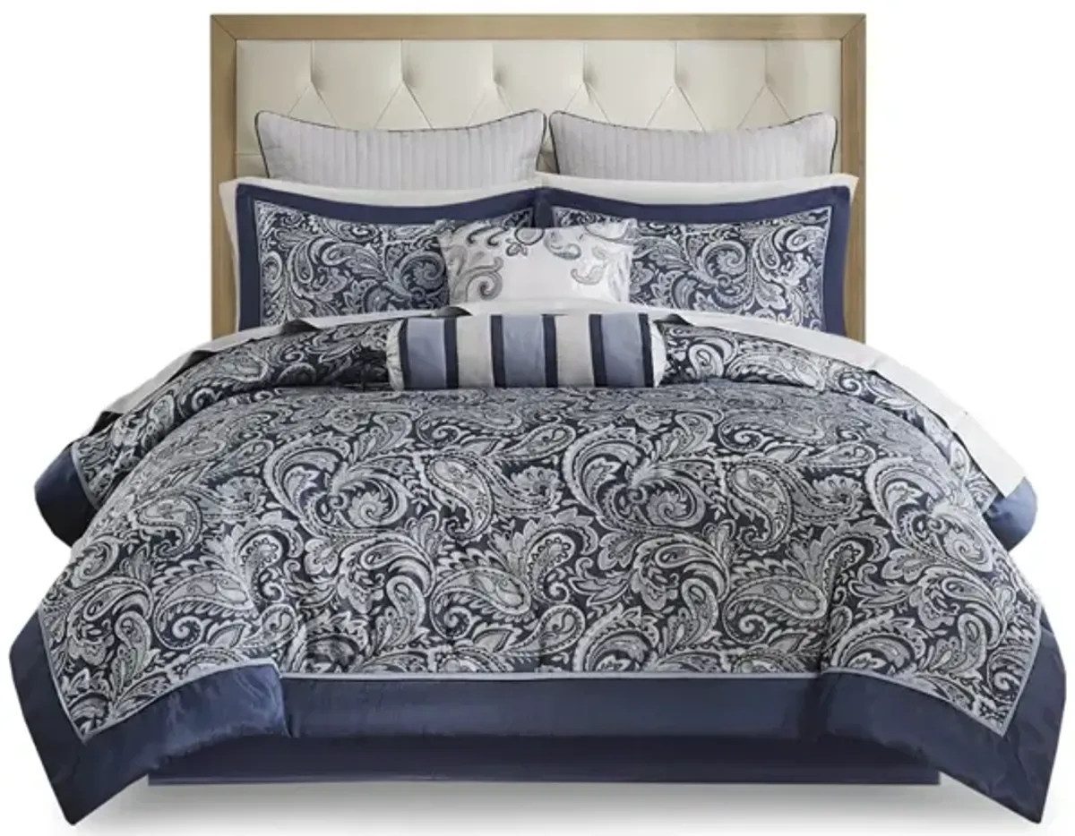 Gracie Mills Thornton Supreme Comfort: 12-Piece Comforter Ensemble with Cotton Bed Sheets