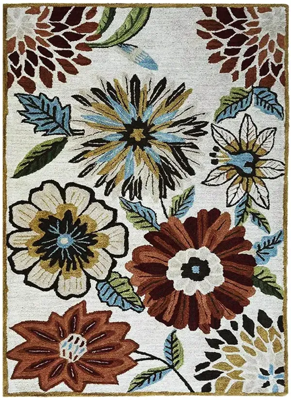 RUGSOTIC CARPETS HAND TUFTED WOOL ECO-FRIENDLY AREA RUGS  - 10'x13', Rectangle Shape, Beige, Floral Modern Design, High Pile Thick Handmade Anti Skid Area Rugs for Living Room, Bed Room (K03066)