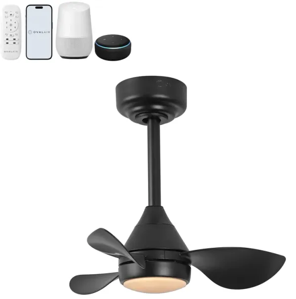 Albini 22" Contemporary Minimalist 6-Speed Metal Mobile-App/Remote-Controlled Dimmable Smart Integrated LED Ceiling Fan