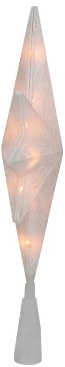 11" Lighted Frosted Clear and Rose Gold Bethlehem Star Christmas Tree Topper - Clear Lights