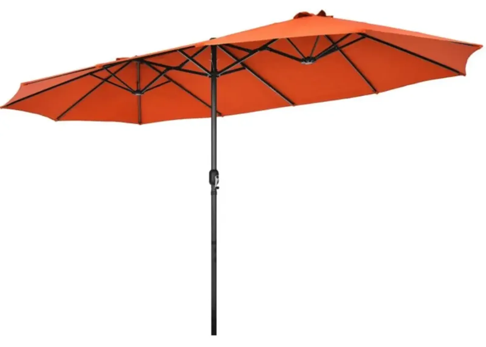 Hivvago 15 Feet Patio Double-Sided Umbrella with Hand-Crank System