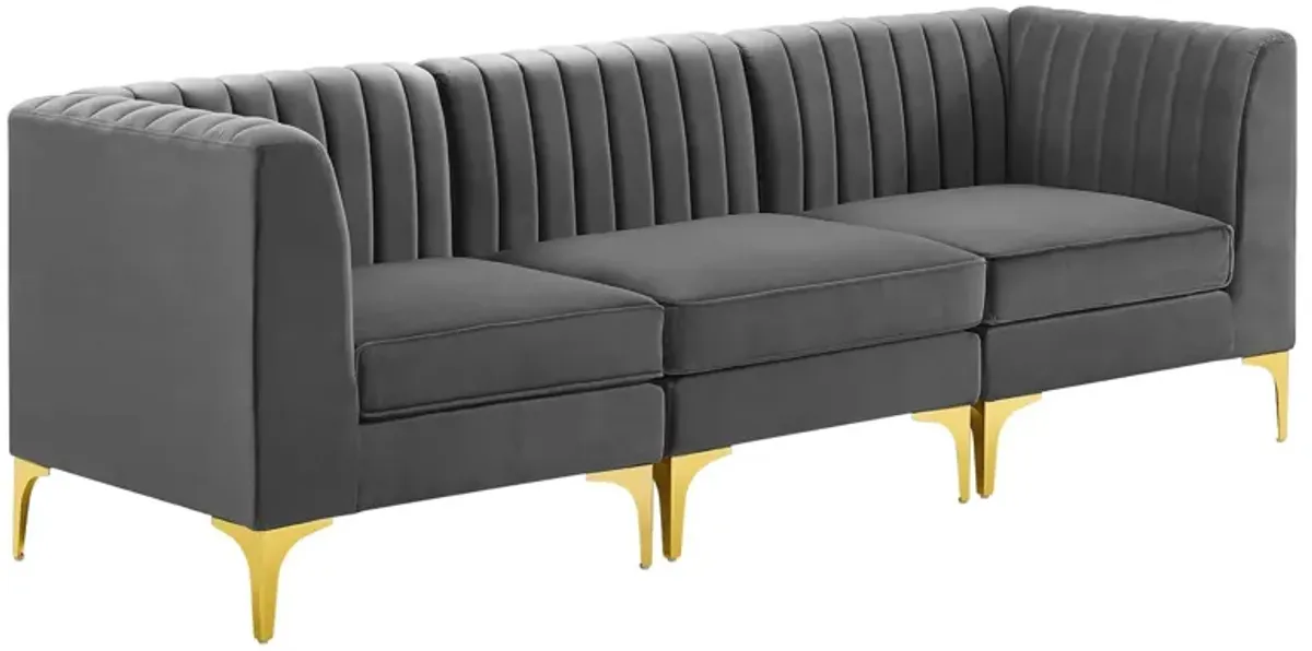 Triumph Channel Tufted Performance Velvet 3-Seater Sofa