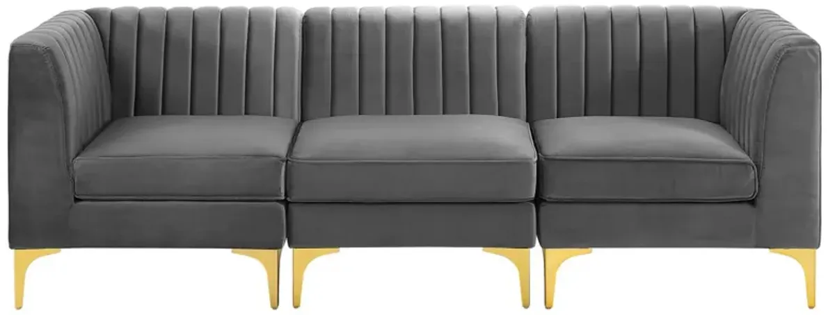 Triumph Channel Tufted Performance Velvet 3-Seater Sofa