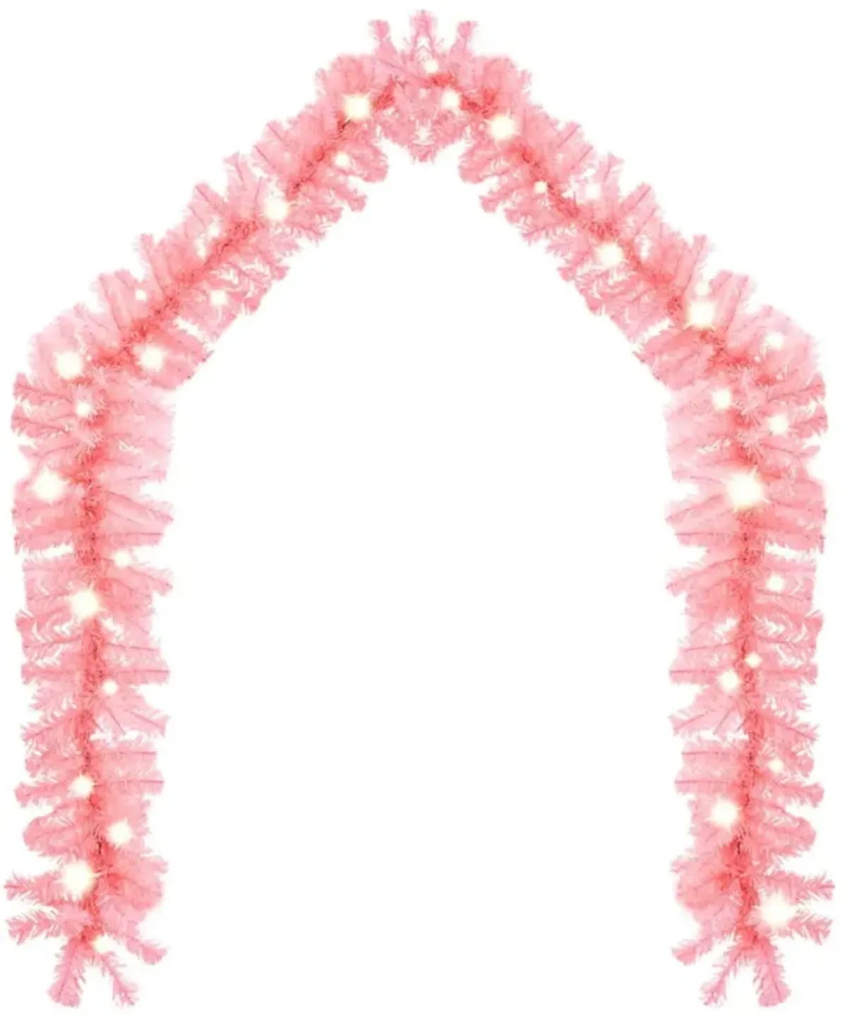 vidaXL Christmas Garland with LED Lights 393.7" Pink