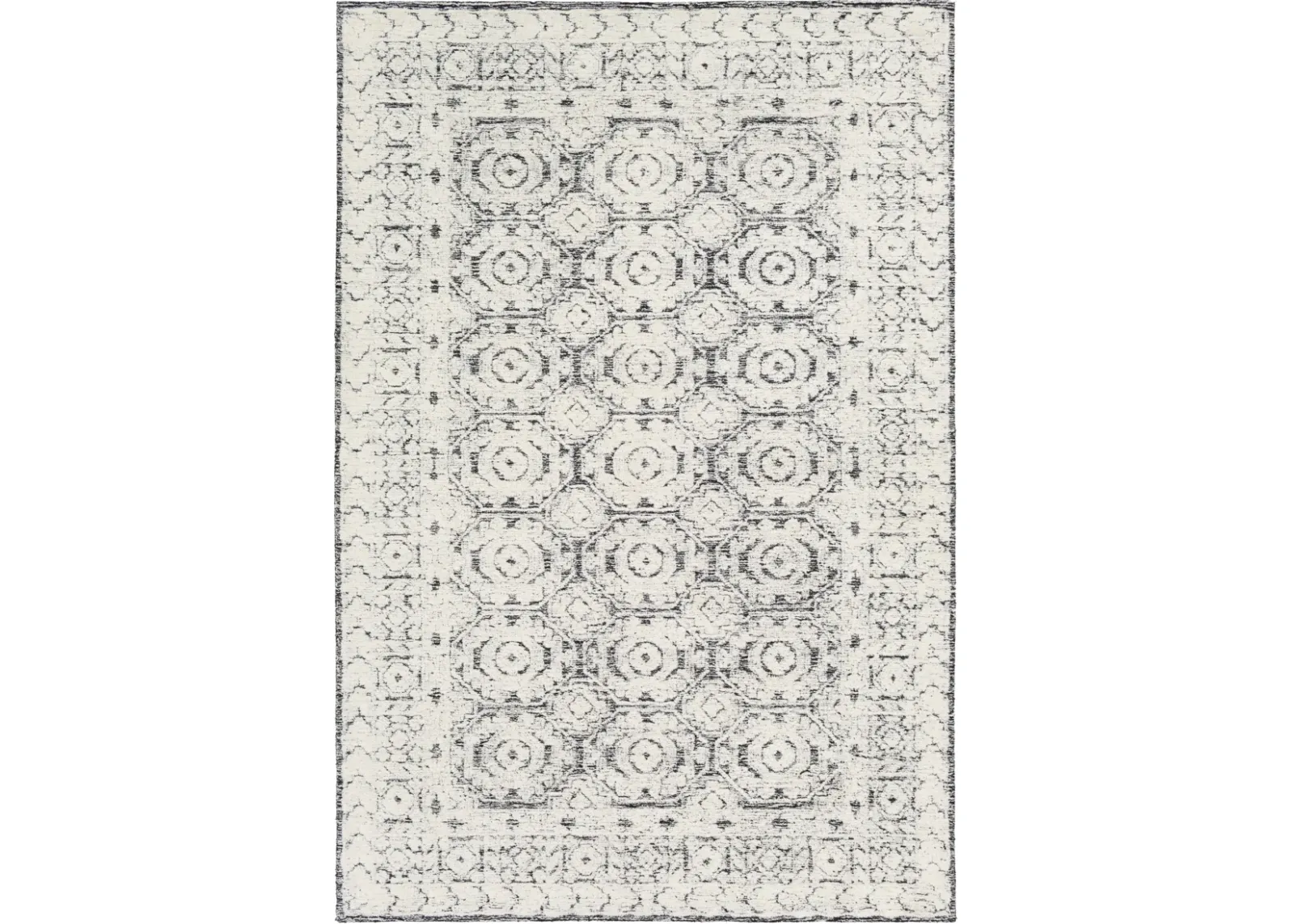 Louvre LOU-2301 8' Round Black Rug