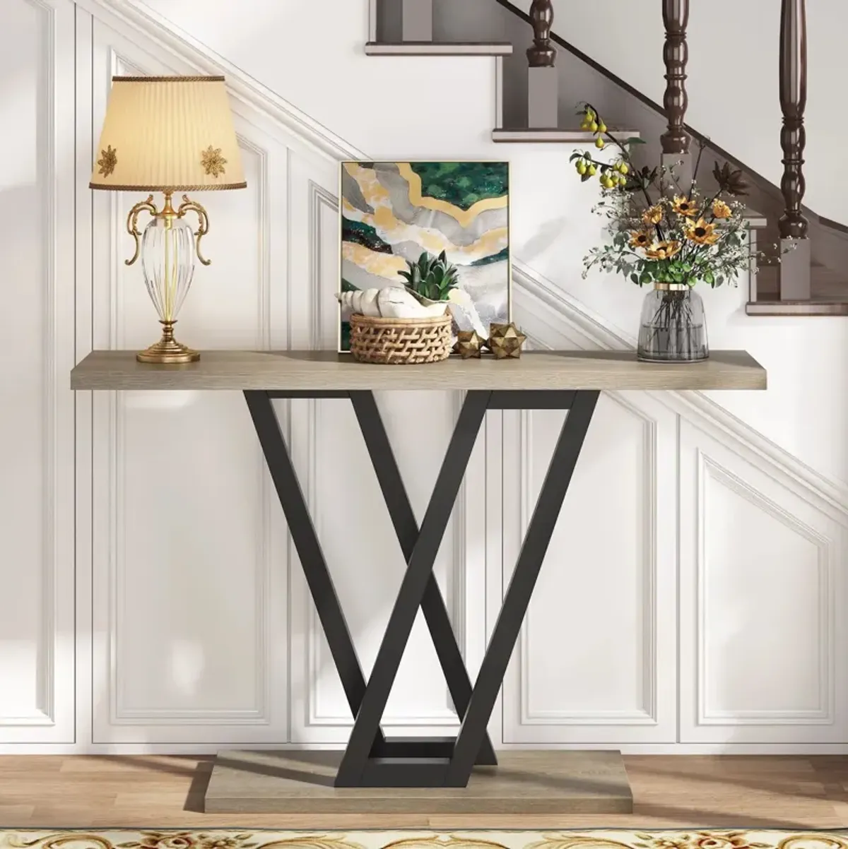 Tribesigns 43 Inch Console Table Industrial Entryway Hallway Table Living Room Furniture