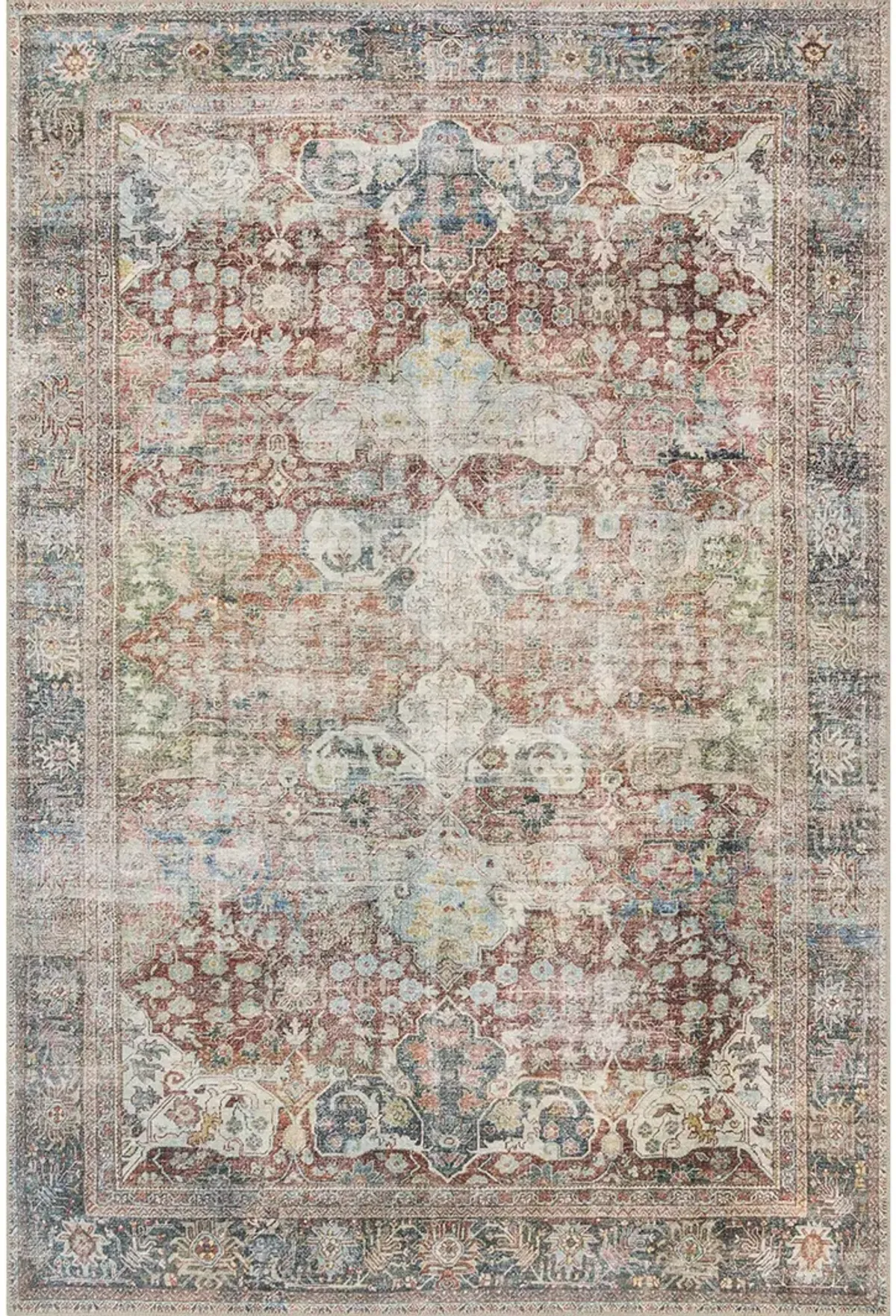 Loren LQ14 Brick/Multi 7'6" x 9'6" Rug