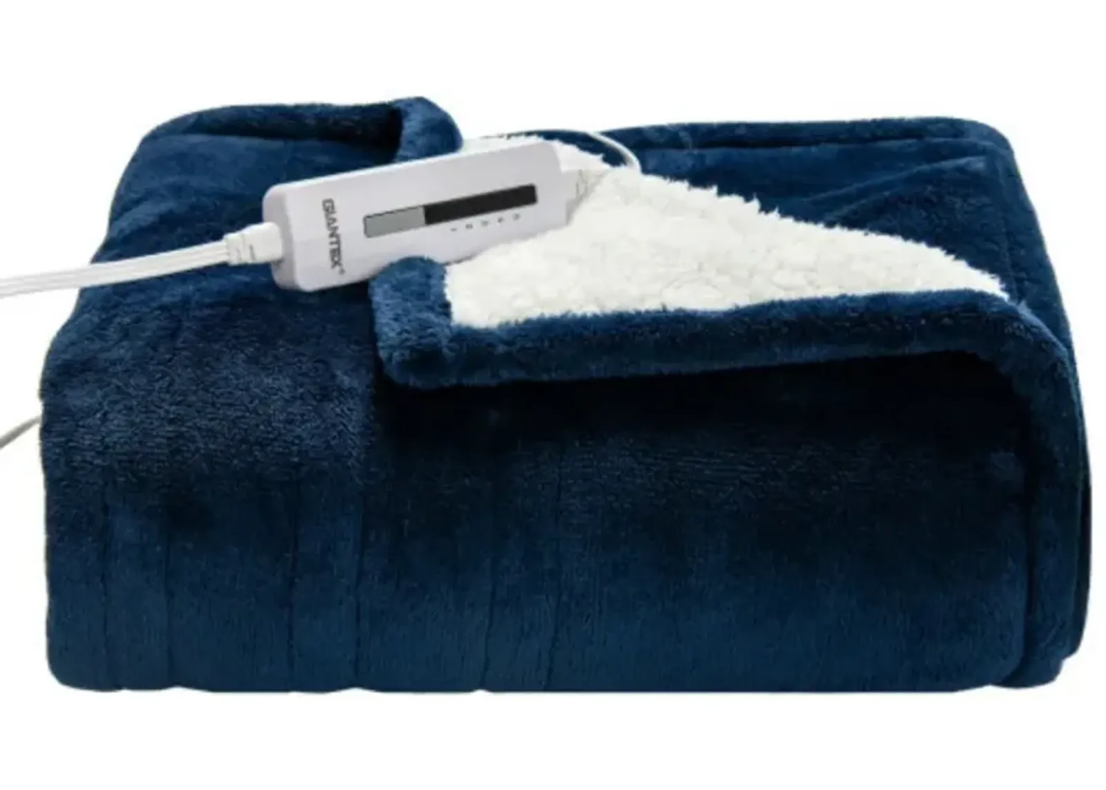 60 Inch x 50 Inch Electric Heated Throw Flannel and Sherpa Double-sided Flush Blanket