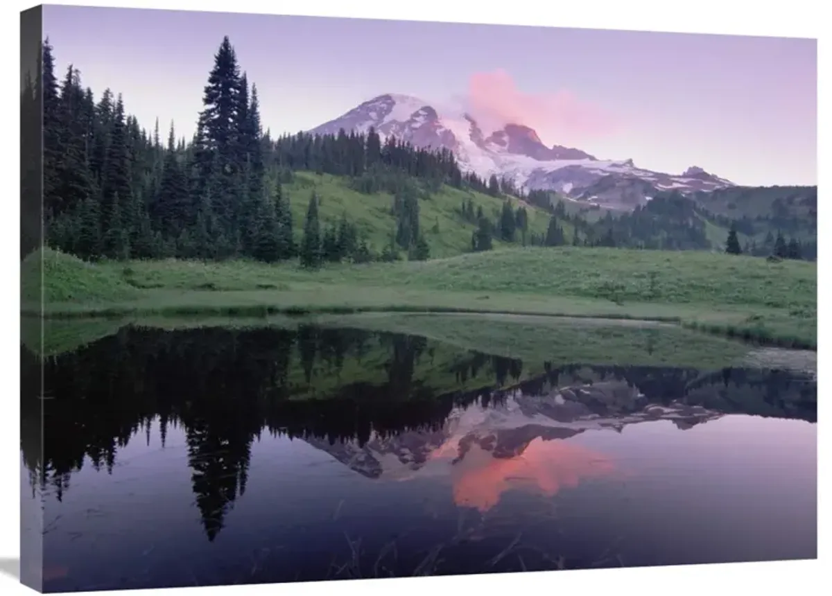 Mt Rainier reflected in lake, Mt Rainier National Park, Washington-Canvas Art-32x24