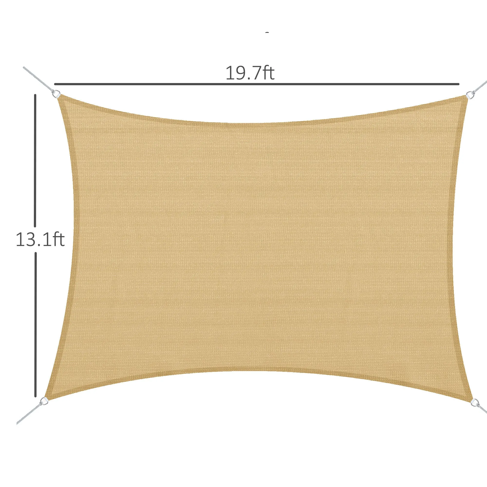 Desert Hue Sun Guard: 20x13ft D-Ring Rectangular Shade Sail for Yards