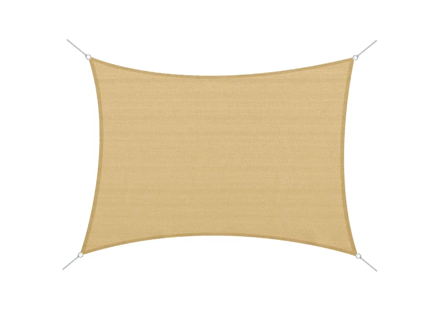 Desert Hue Sun Guard: 20x13ft D-Ring Rectangular Shade Sail for Yards