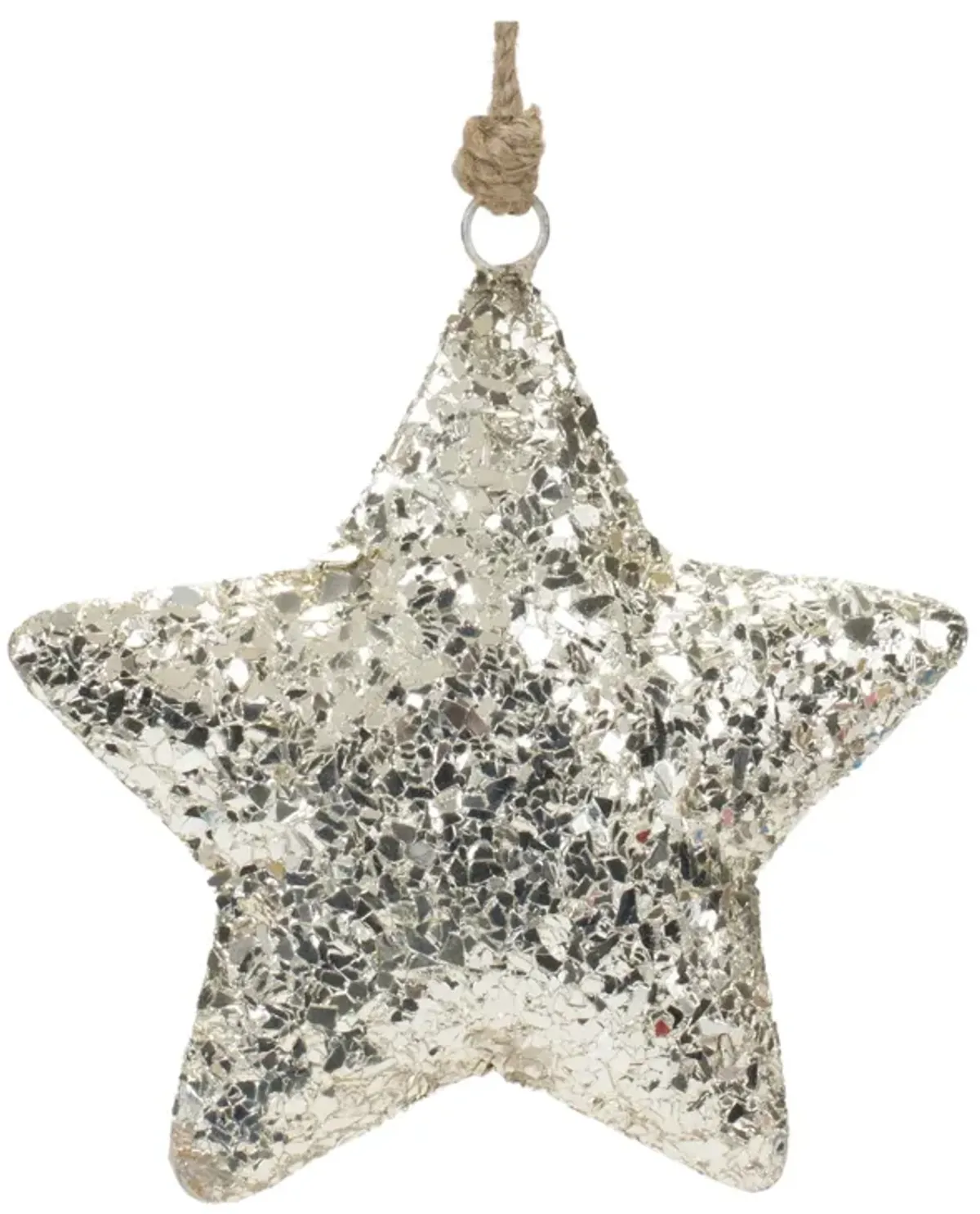 Set of 4 Mosaic Metal Star Ornaments – Intricate Star Ornaments with a Mosaic Finish for Holiday and Seasonal Decor