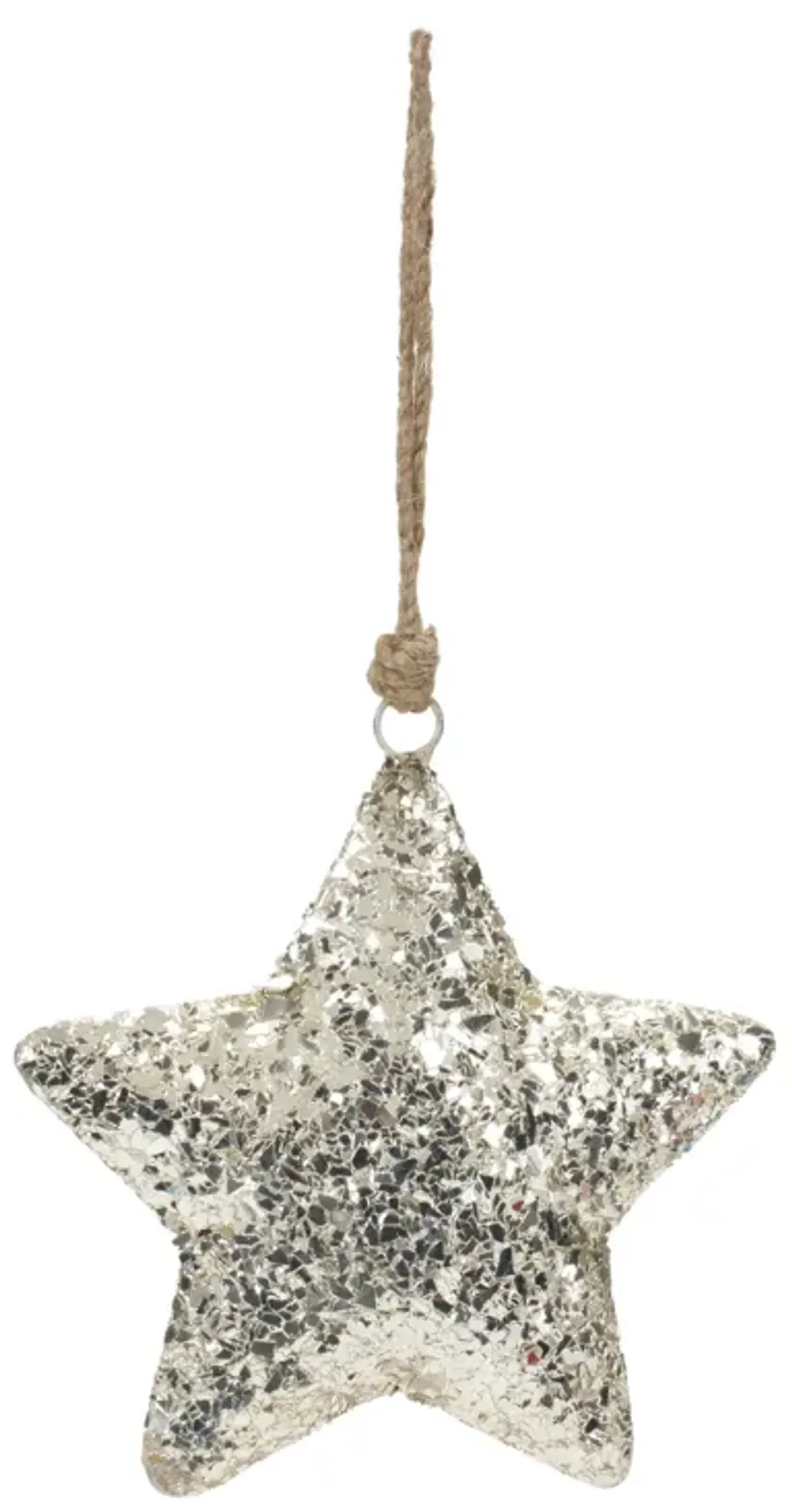 Set of 4 Mosaic Metal Star Ornaments – Intricate Star Ornaments with a Mosaic Finish for Holiday and Seasonal Decor