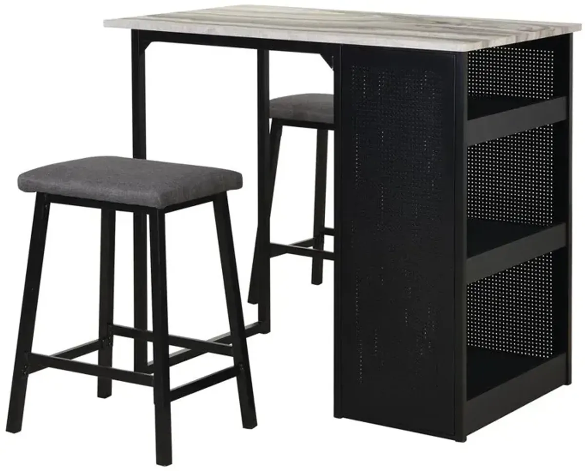 3pc Counterheight Dining Set with Table and 2 Stools