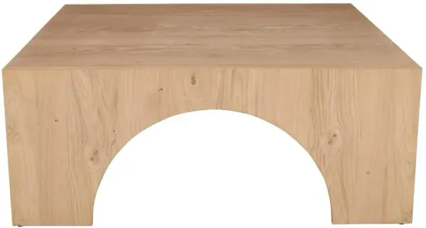 Jofran Archimedes 40 Arched Wood Square Modern Rustic Coffee Table