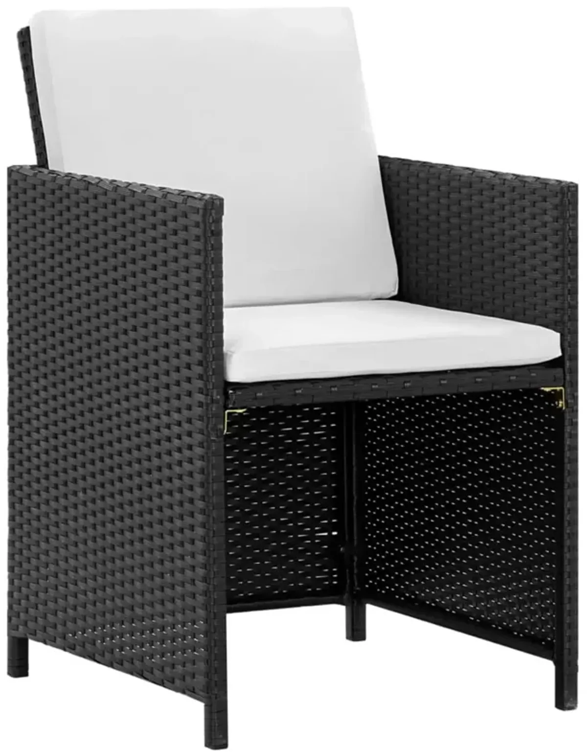 vidaXL 11 Piece Outdoor Dining Set with Cushions Poly Rattan Black