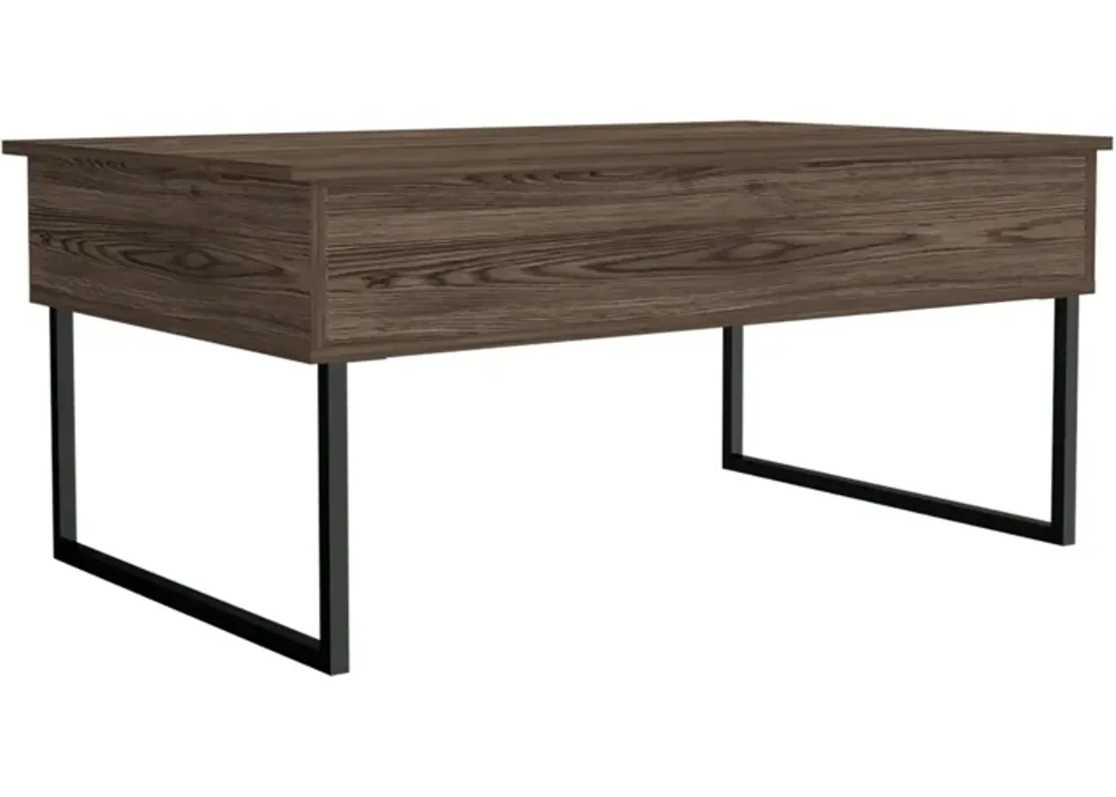 Nora Lift Top Coffee Table,Two Legs -Dark Walnut