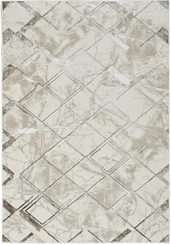 Glitz GLZ02 Ivory/Gray 5'3" x 7'3" Rug