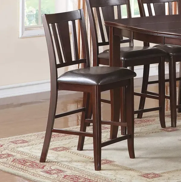 Streamdale Set of 2 Brown Faux Leather Counter Height Chairs