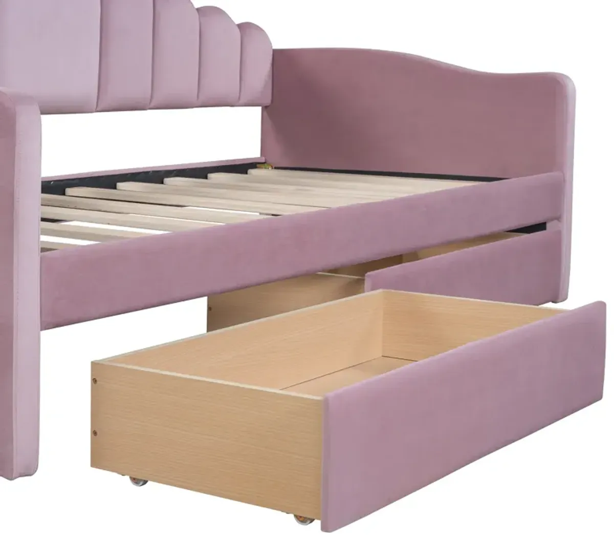 Merax Upholstered Daybed Bed Frame with 2 Drawers