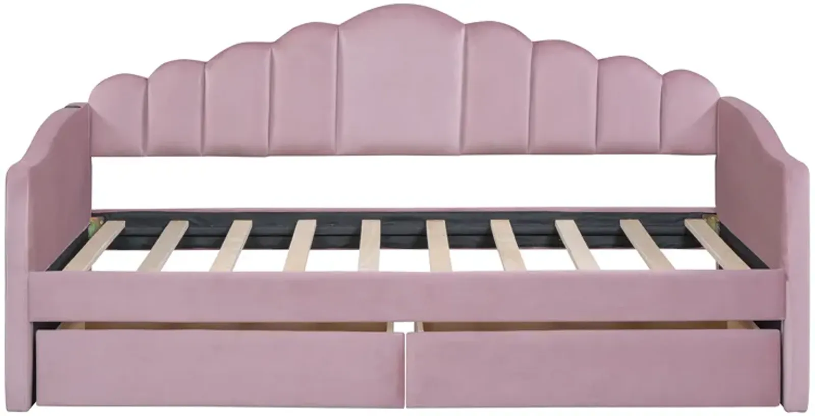 Merax Upholstered Daybed Bed Frame with 2 Drawers