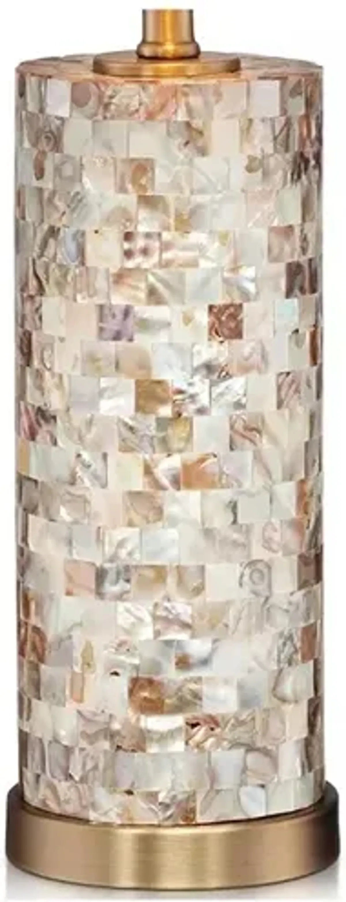 360 Lighting Margaret Coastal Accent Table Lamp 23" High Mother of Pearl Tile Cylinder Glass