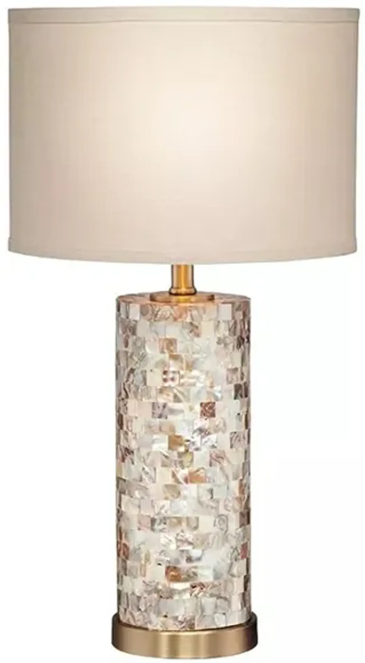 360 Lighting Margaret Coastal Accent Table Lamp 23" High Mother of Pearl Tile Cylinder Glass