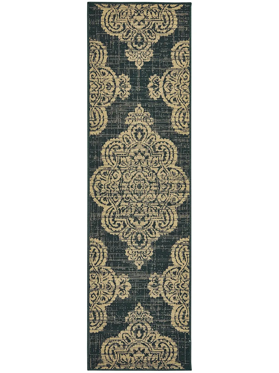 Marina 2'3" x 7'6" Black Rug