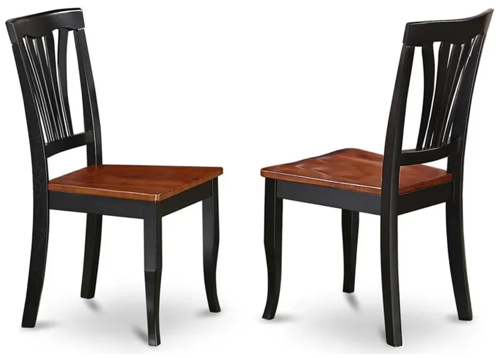 East West Furniture Avon  Chair  for  dining  room  Wood  Seat-Black  and  Cherry  Finish,  Set  of  2