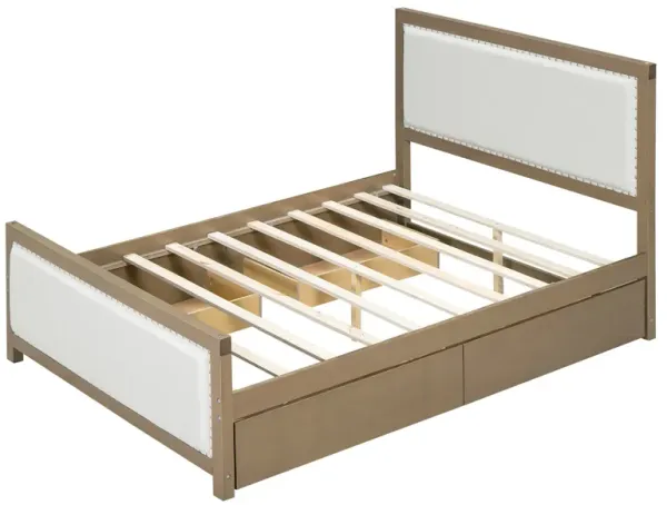 Merax Linen Upholstered Platform Bed with Wood Frame