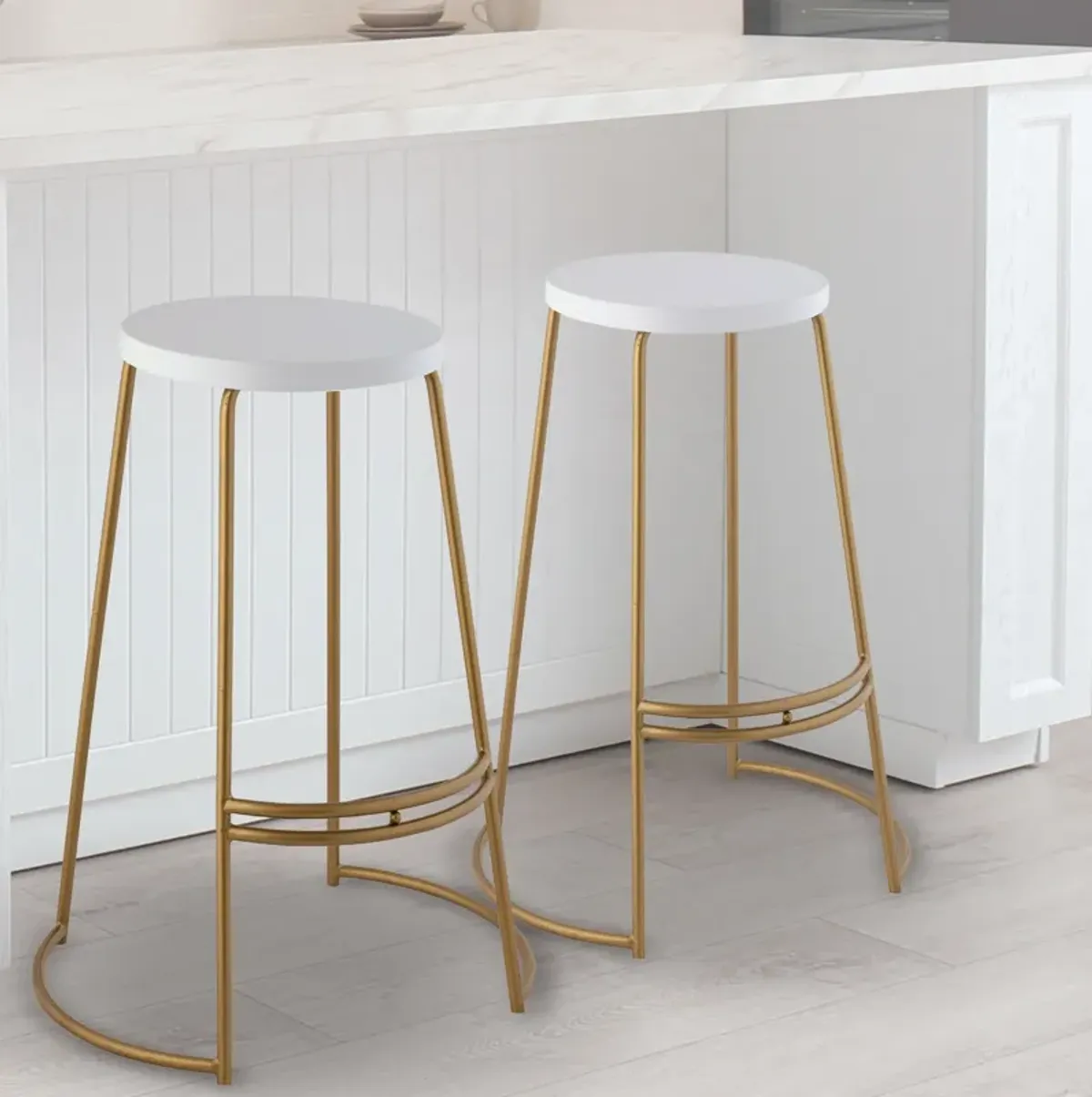 Hula 28.75" Modern Designer Iron Curved Backless Bar Stool