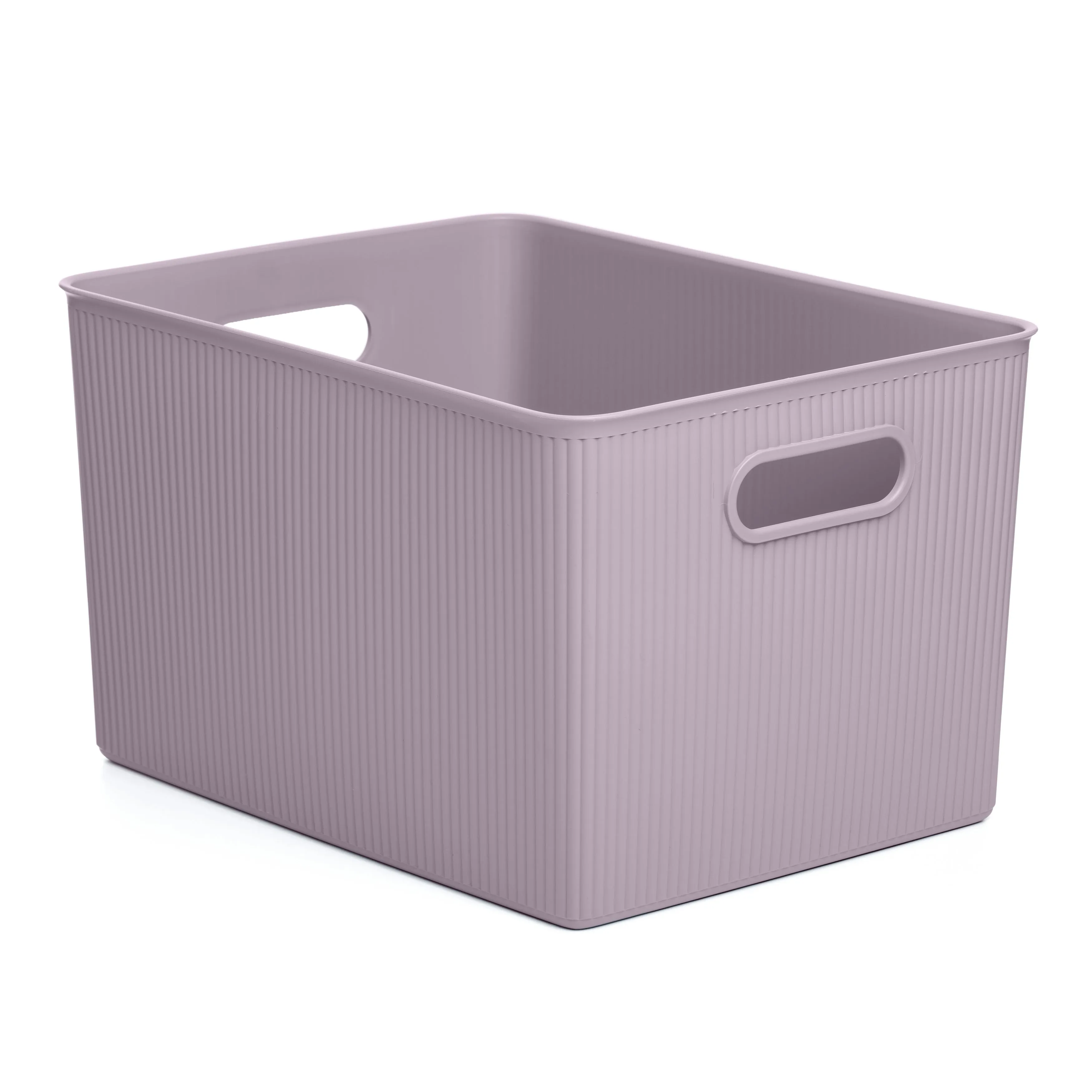 22 L Ribbed Storage Bin, Lilac