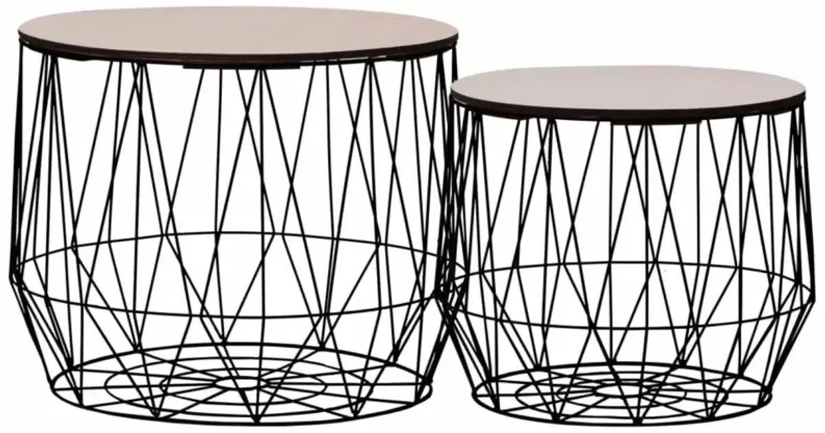 vidaXL Coffee Table 2 pcs Black