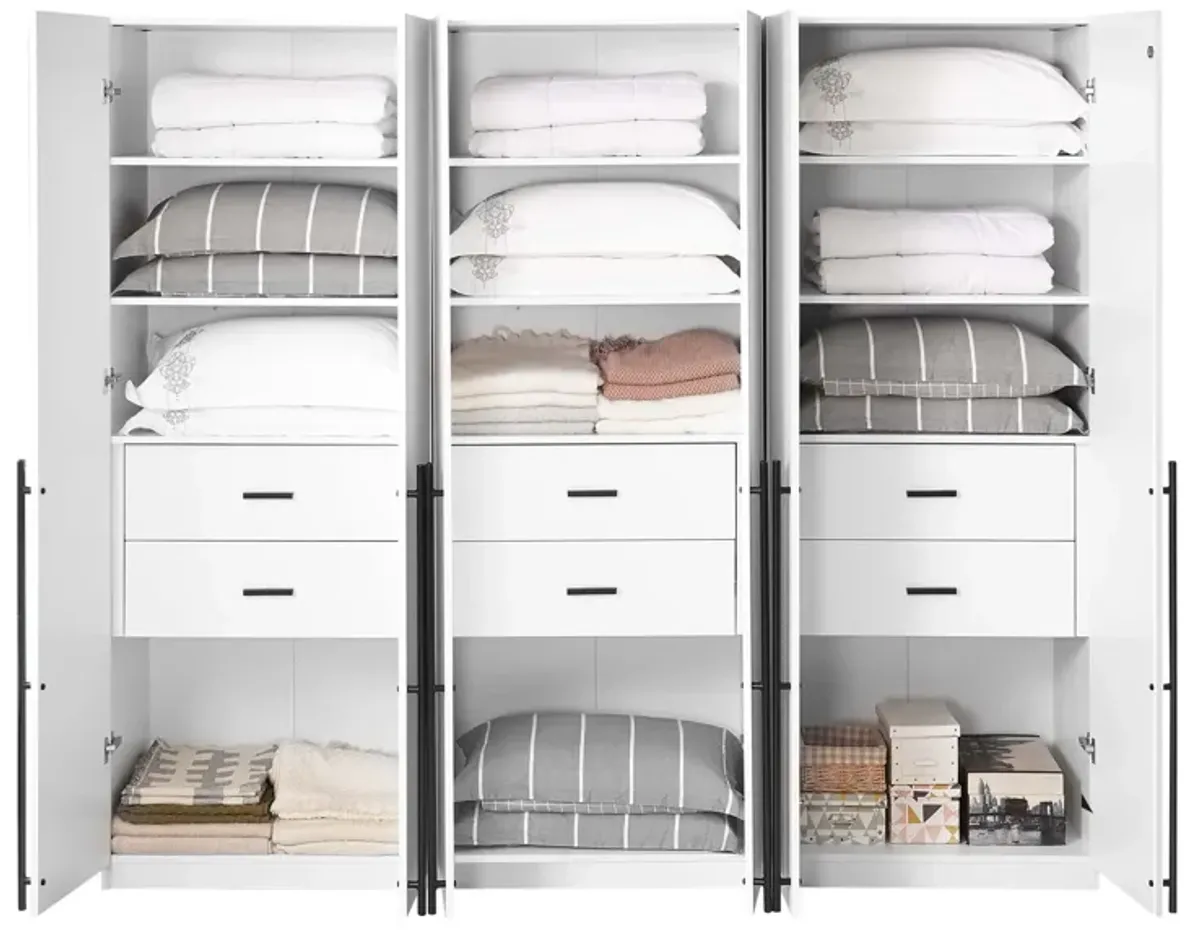 Lee Wardrobe 1.0 in White (Set of 3)