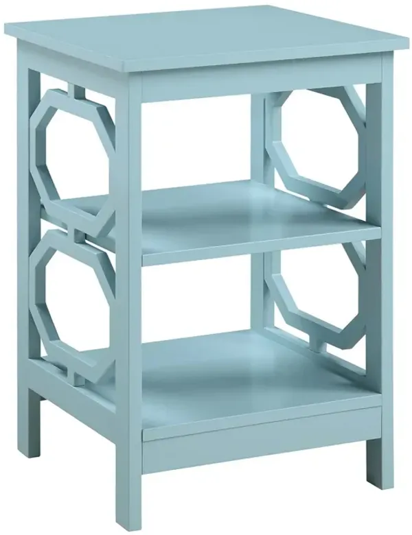 Convenience Concepts Omega End Shelves Table, Sea Foam