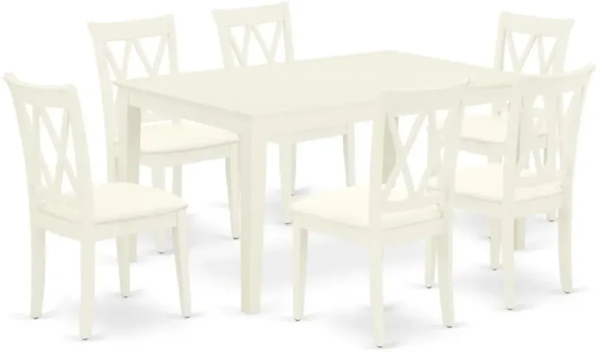 Dining Room Set Linen White, CACL7-LWH-C