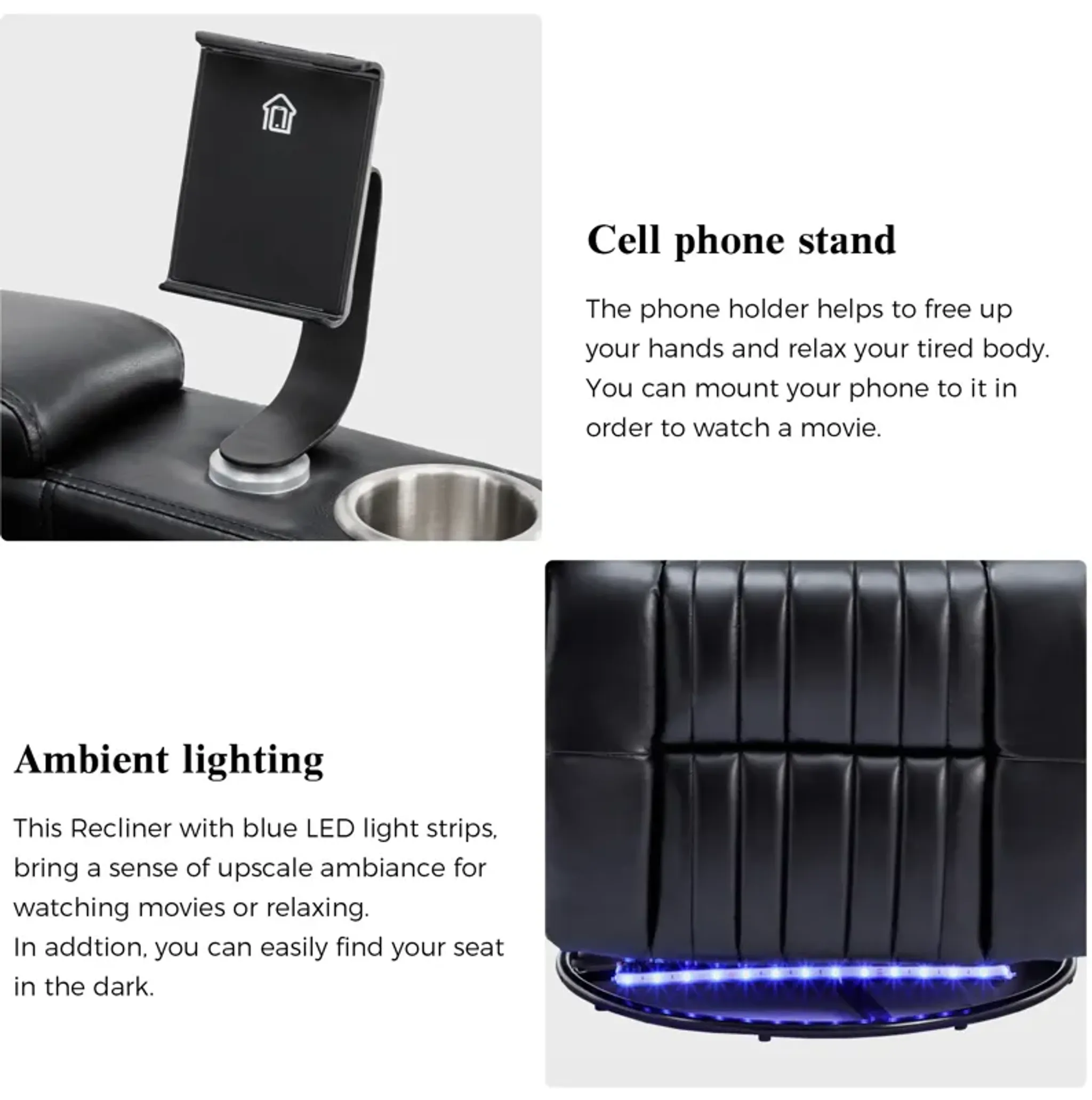 Merax Power Swivel Recliner Chair With Cell Phone Holder Mathis Home ...