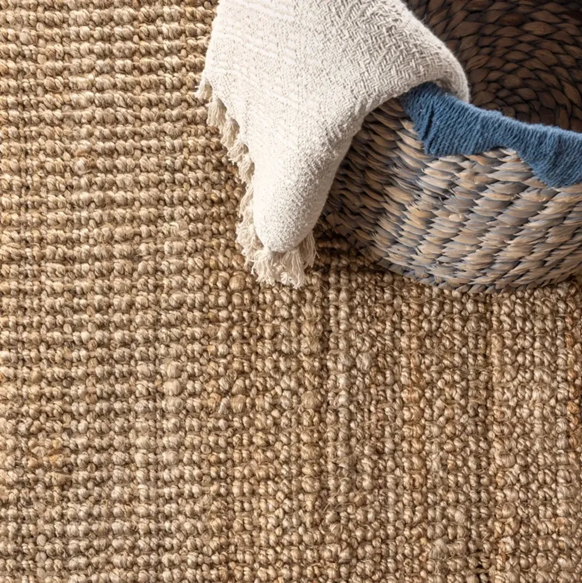 Pata Hand Woven Chunky Jute Natural 2 ft. x 10 ft. Runner Rug