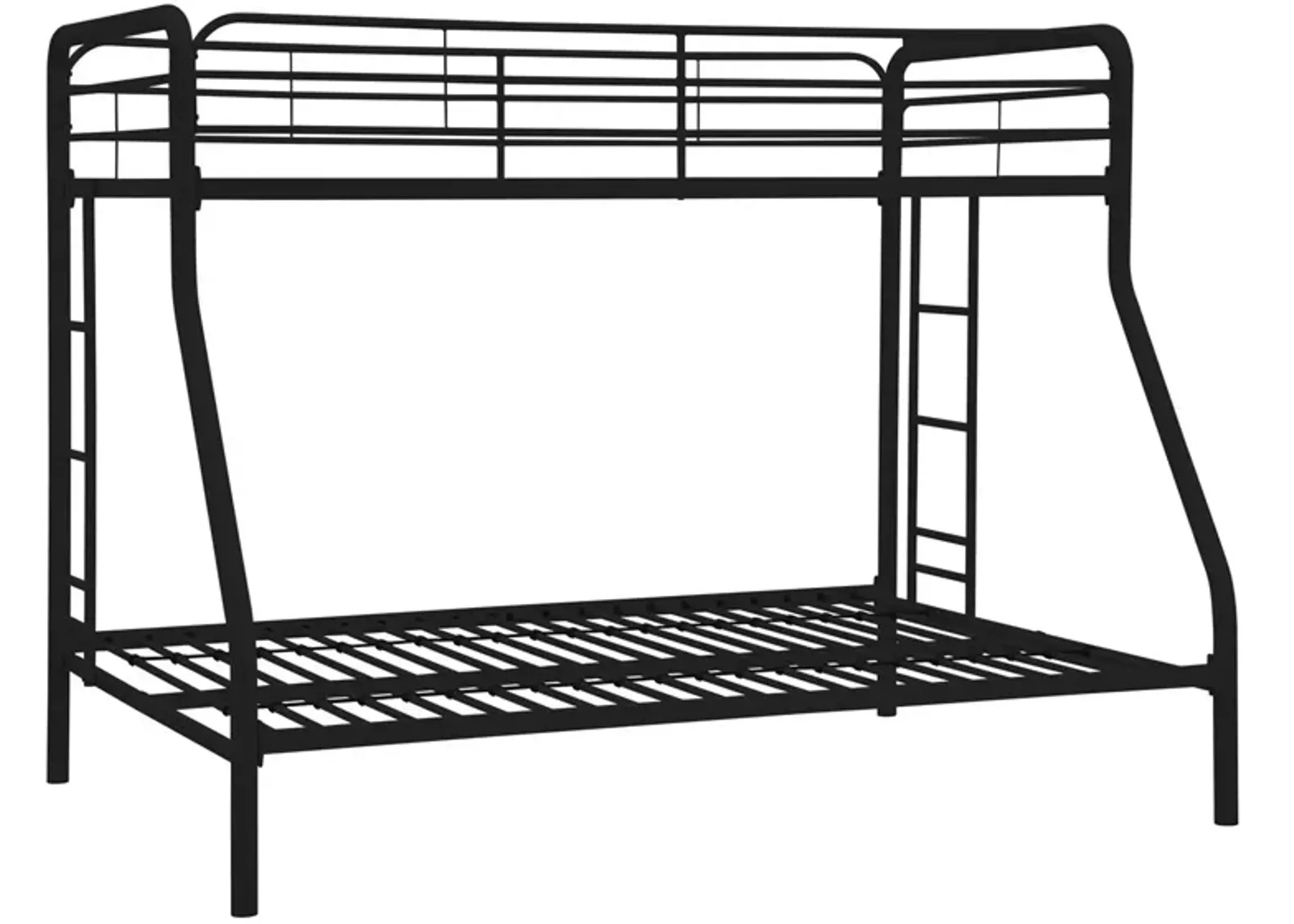 Twin over Full size Bunk Bed in Sturdy Black Metal