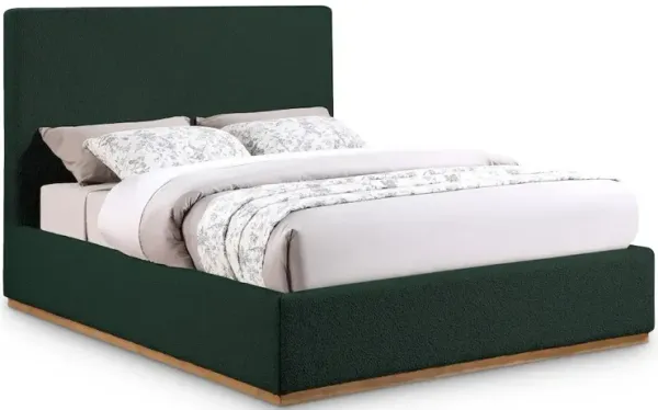 Meridian Furniture Monaco Green Boucle Fabric Full Bed