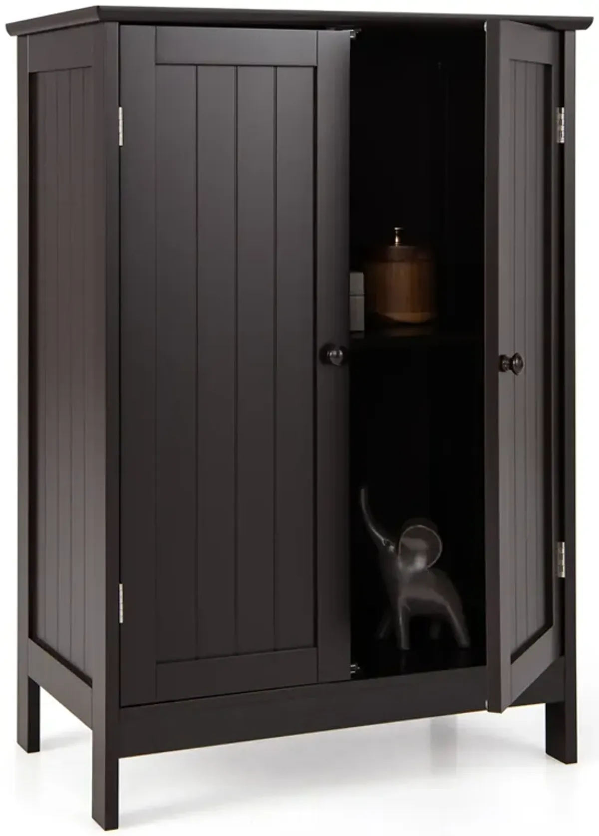 2-Door Freee-Standing Bathroom Cabinet with Shelf