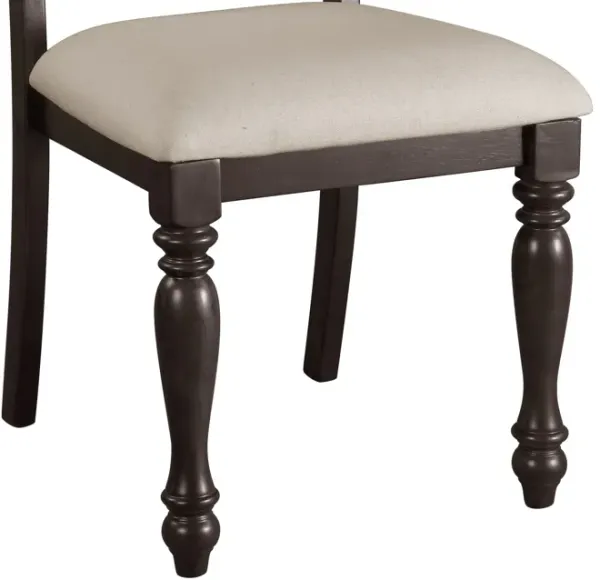 Streamdale Grayish Brown Fabric Upholstery Chairs with Wood Finish