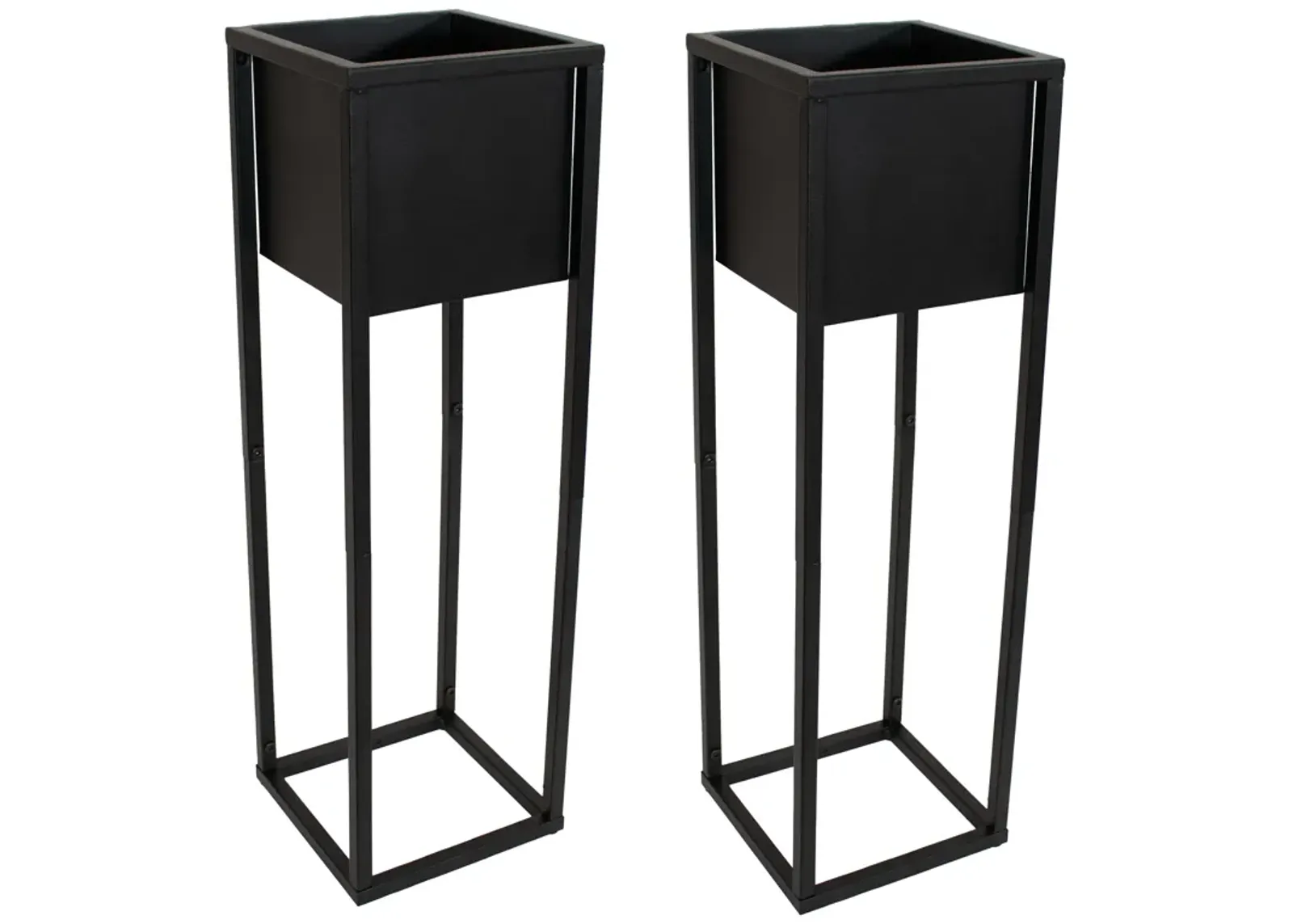 Modern Simplicity 27" H Outdoor Elevated Planter - 2-Pack