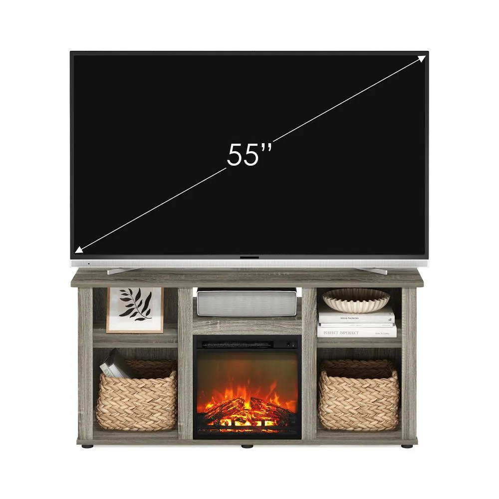 Fireplace TV Entertainment Center with Open Storage Compartment for TV up to 55"