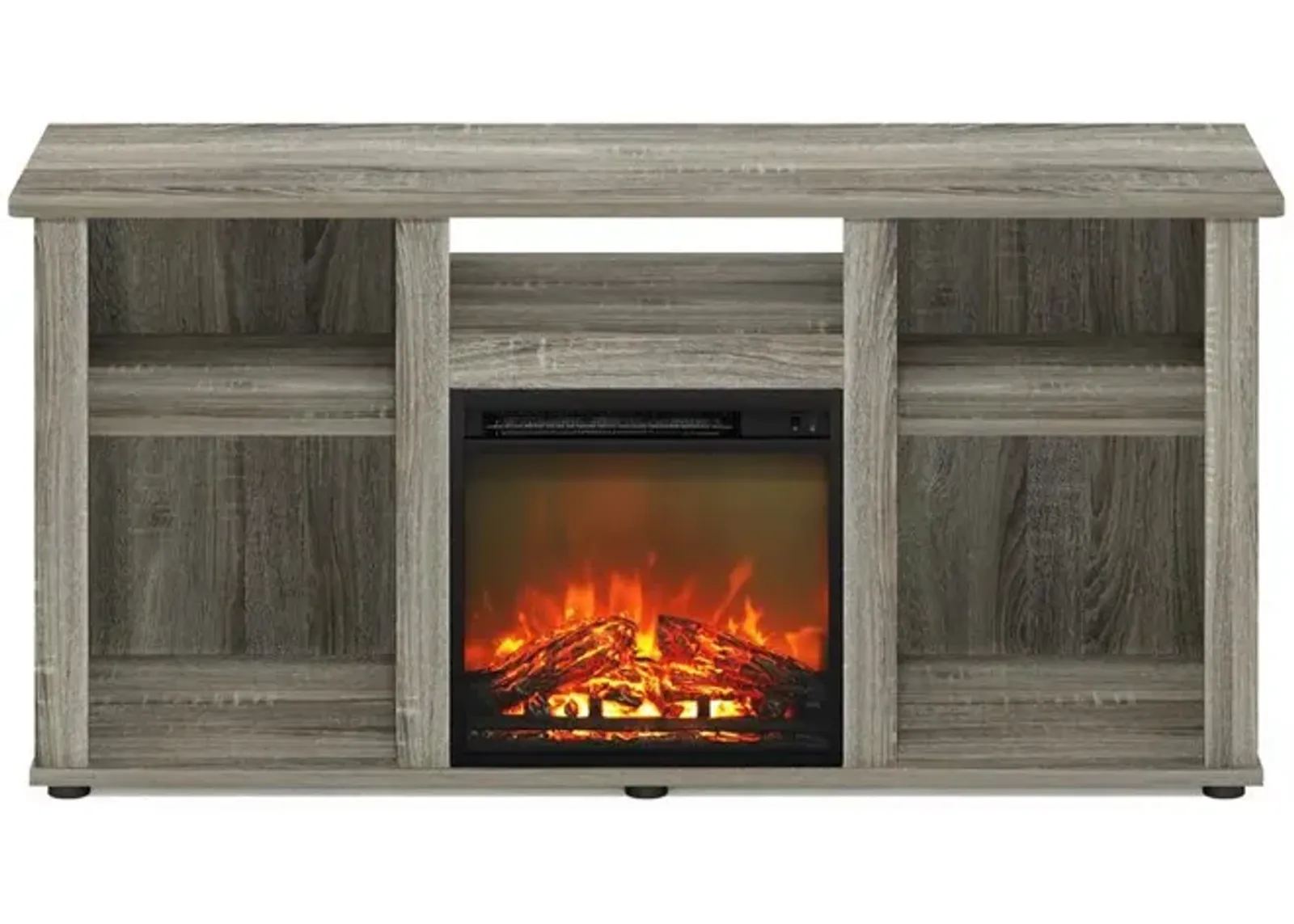 Fireplace TV Entertainment Center with Open Storage Compartment for TV up to 55"