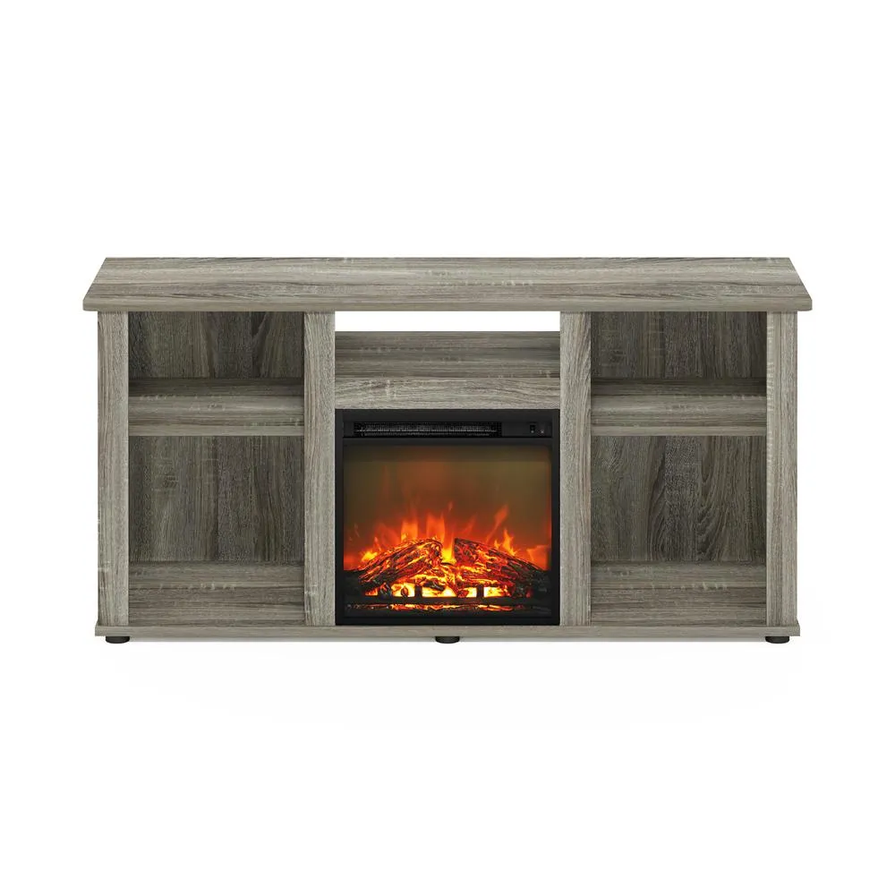 Fireplace TV Entertainment Center with Open Storage Compartment for TV up to 55"