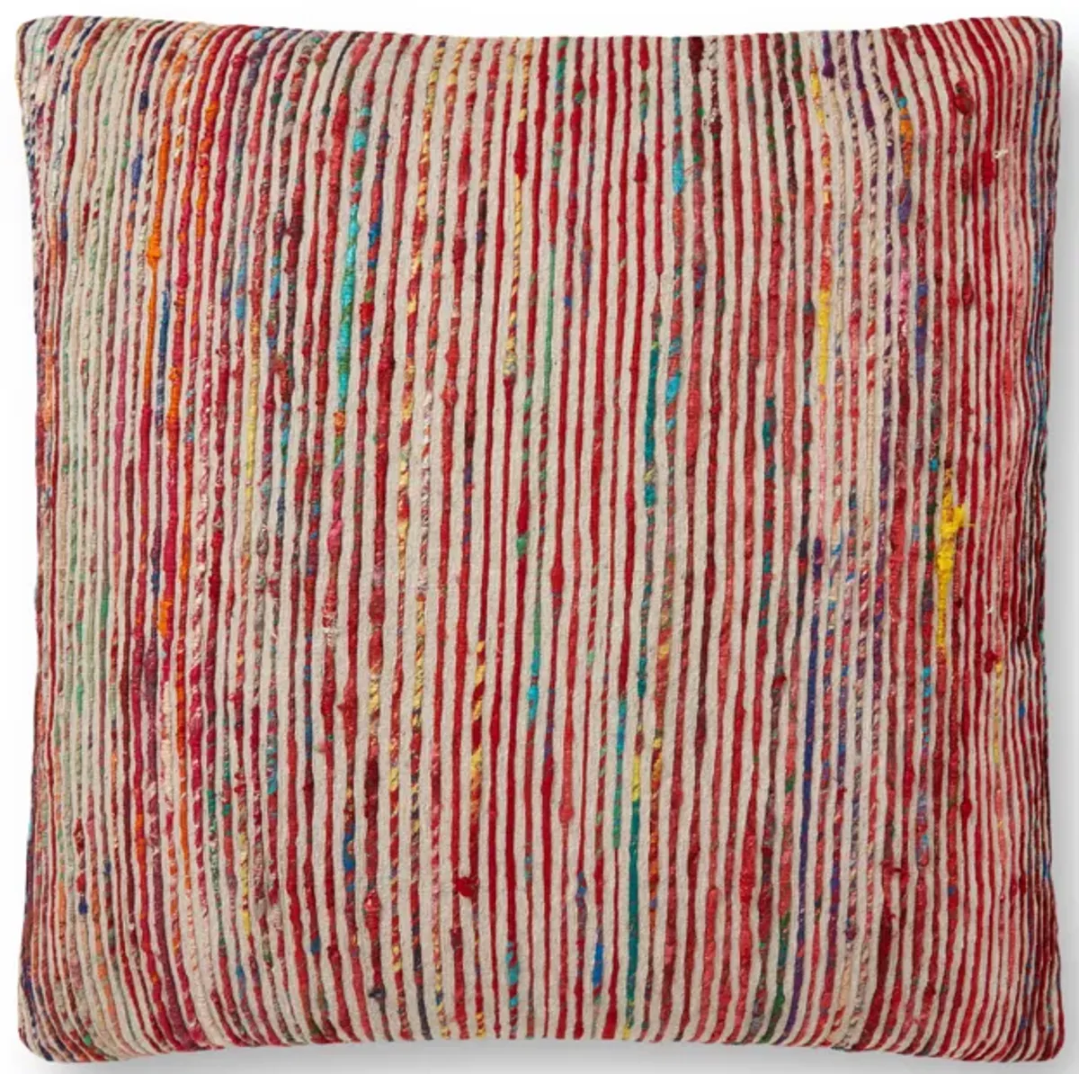 P0242 Red/Multi 22"x22" Poly Pillow