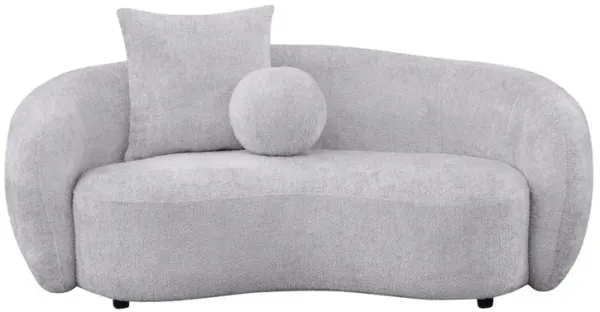 Best Quality Furniture Teddy Fabric 2 Seater Loveseat In Light Gray