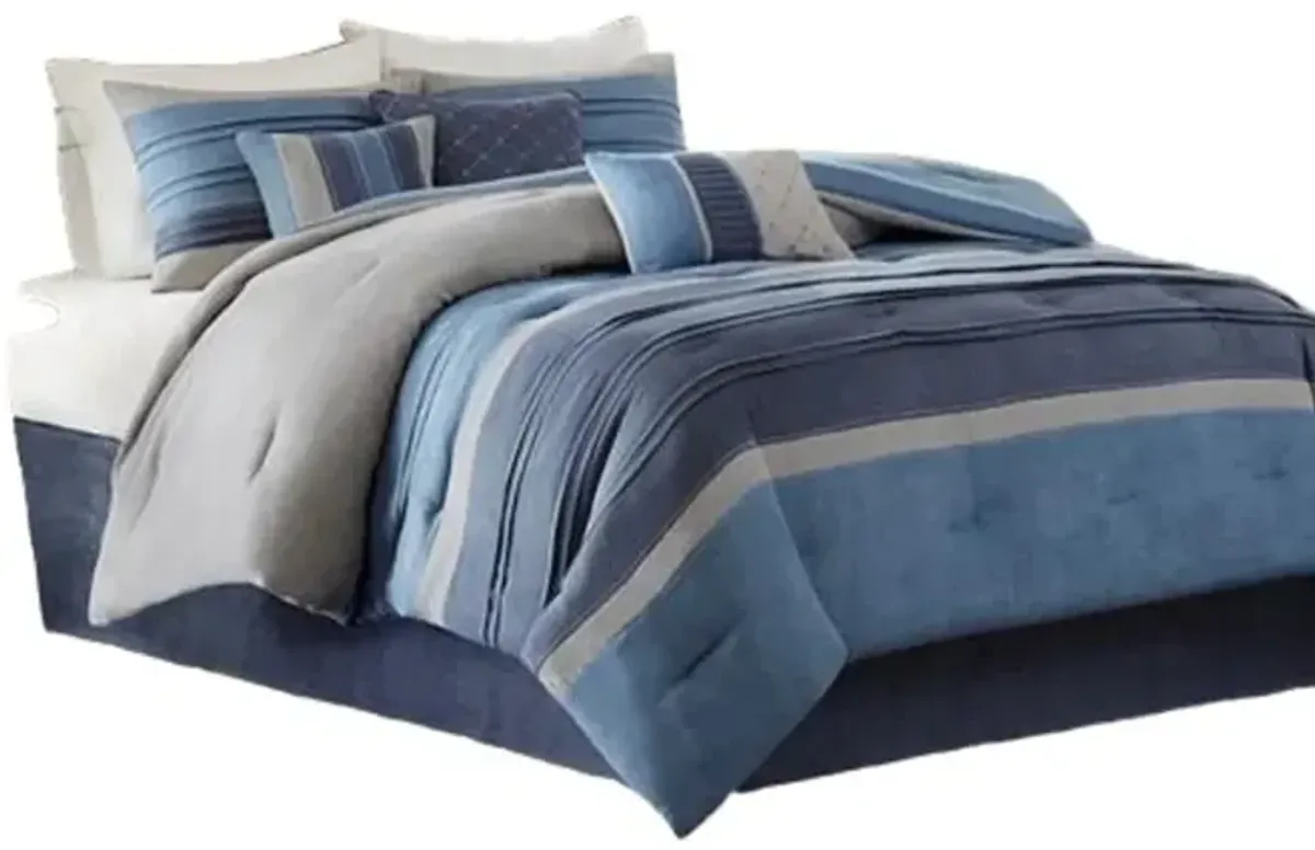 Belen Kox Navy Microsuede Comforter Set, Belen Kox